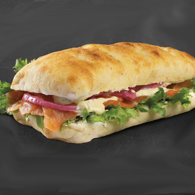 Focaccia med røkt laks