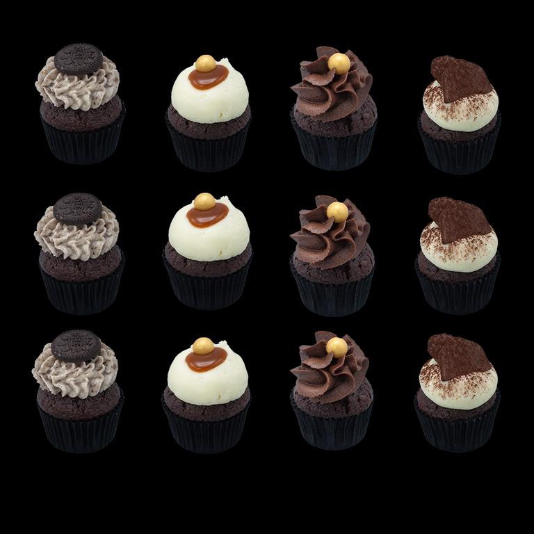 12 mini cupcakes sjokolade