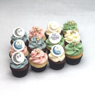 12 / 48 mini cupcakes Eid Mubarak