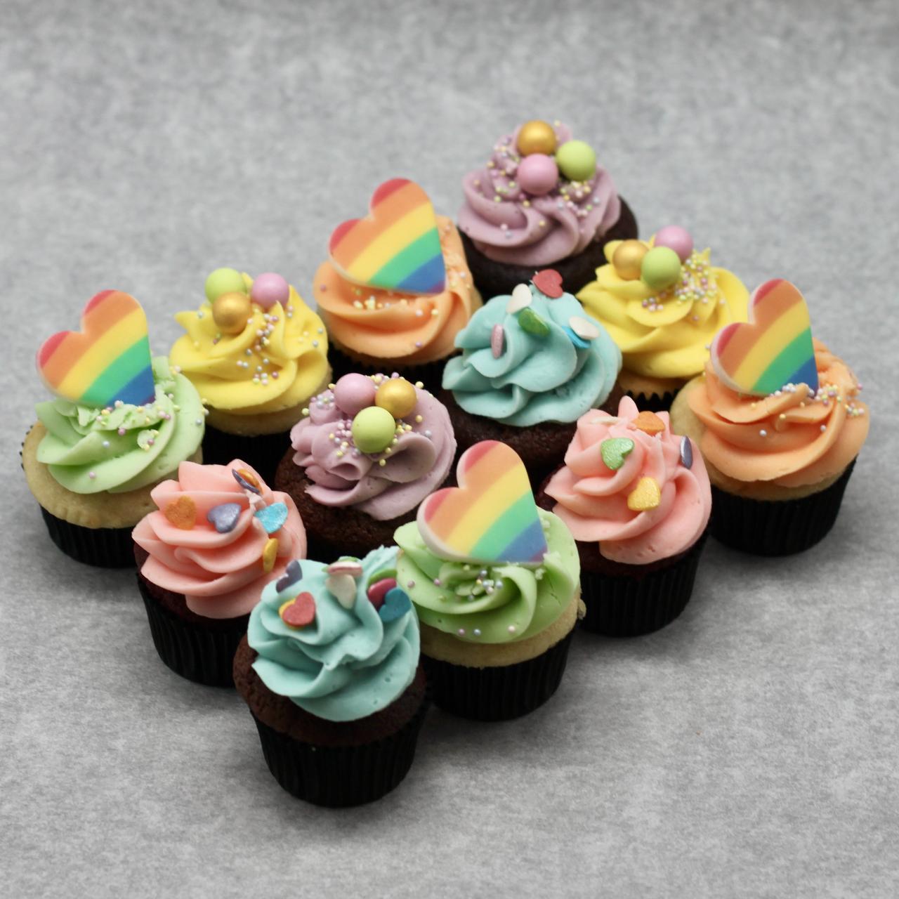 PRIDE 12 mini cupcakes